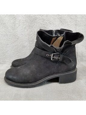 Banana Republic Shoes Womens Size 7.5 Black Leather Maddox Buckle Ankle Boots